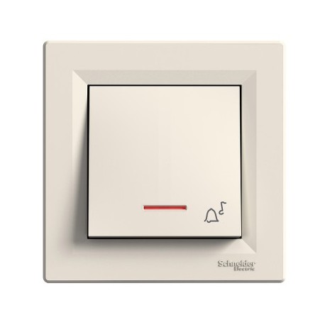 TLAČIDLO ZVONČEK (1/0So) 10A ASFORA KRÉM skrut.svorka