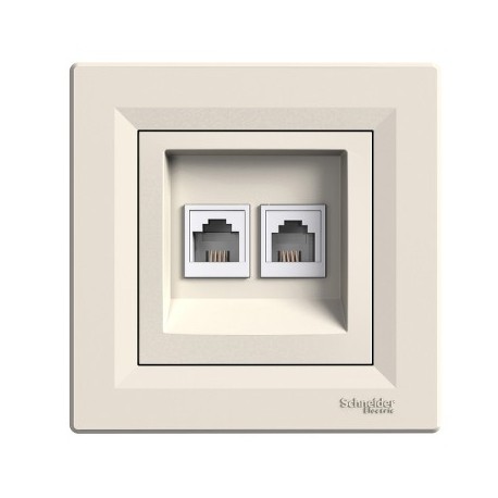 ZÁSUVKA TEL. 2xRJ11 ASFORA KRÉMOVÁ