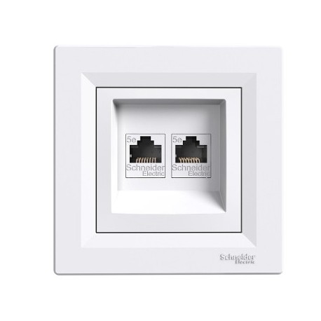 ZÁSUVKA DÁT. 2xRJ45 5E UTP ASFORA BIELA