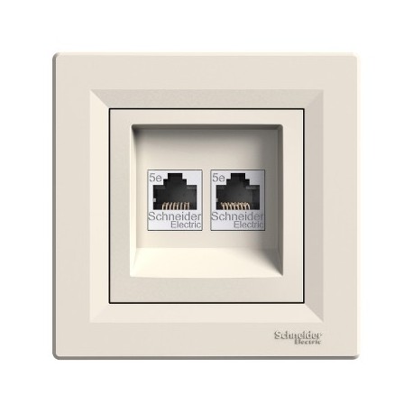 ZÁSUVKA DÁT. 2xRJ45 5E UTP ASFORA KRÉM.