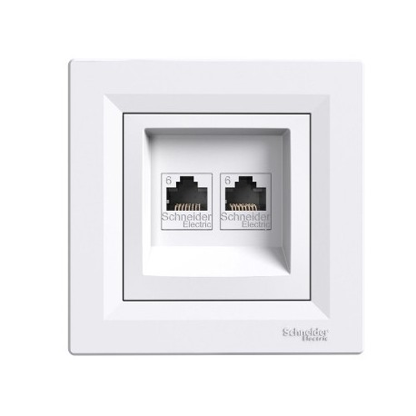 ZÁSUVKA DÁT. 2xRJ45 6 UTP ASFORA BIELA