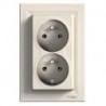 ZÁSUVKA 2x2P+PE 16A ASFORA KRÉMOVÁ