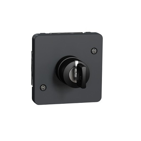 Spínač na kľúč 3 pozície, IP55, antracit