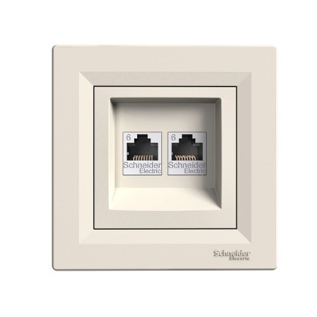 ZÁSUVKA DÁT. 2xRJ45 6 UTP ASFORA KRÉMOVÁ