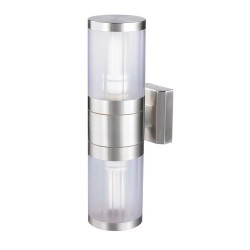 Rabalux 8167 - Atlanta vonkajšie nástenné svietidlo E27 2x MAX 60W umelá hmota nehrdzavejúca ocel/biela