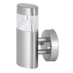 Rabalux 8142 - Detroit vonkajšie nástenné svietidlo LED 6W umelá hmota nehrdzavejúca ocel/priehľadná