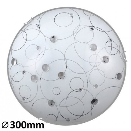 Rabalux 1861 - Jolly stropné svietidlo E27 1x MAX 60W sklo biela vzorovaná/biela vzorovaná