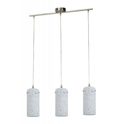Rabalux 6392 - Harmony Lux závesné svietidlo E27 3x MAX 60W sklo saténová chrómová/biela vzorovaná