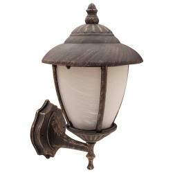 Rabalux 8477 - Madrid vonkajšie nástenné svietidlo E27 1x MAX 60W sklo antická zlatá/biele alabastrové sklo