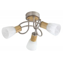 Rabalux 5539 - Gavin stropné svietidlo E14 3x MAX 40W sklo saténová chrómová/opálové sklo