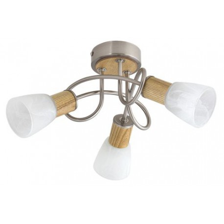 Rabalux 5539 - Gavin stropné svietidlo E14 3x MAX 40W sklo saténová chrómová/opálové sklo