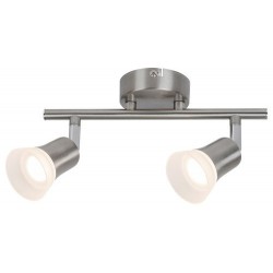 Rabalux 5627 - Riley bodové svietidlo LED 2x 4W umelá hmota saténová chrómová/opálové sklo