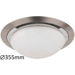 Rabalux 3663 - Princessa stropné svietidlo E27 2x MAX 40W sklo saténová chrómová/opálové sklo