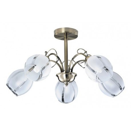 Rabalux 2271 - Joel stropné svietidlo E27 5x MAX 60W sklo bronzová/biela