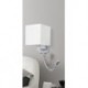 Rabalux 6530 - Larkin nástenné svietidlo E27 1x MAX 40W + LED 3W textil chrómová/biela