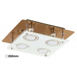 Rabalux 2252 - Naomi stropné svietidlo GU10 4x MAX 15W sklo antická mosadz/biela