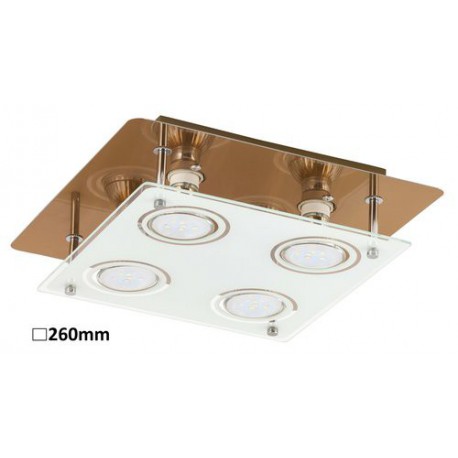 Rabalux 2252 - Naomi stropné svietidlo GU10 4x MAX 15W sklo antická mosadz/biela