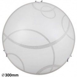 Rabalux 3380 - Hallie stropné svietidlo E27 1x MAX 60W sklo chrómové úchytky/biela vzorovaná