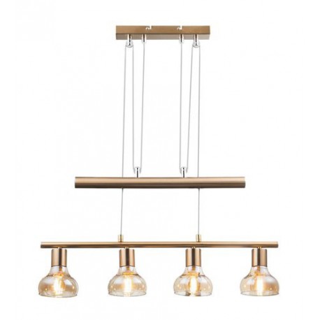 Rabalux 5551 - Holly závesné svietidlo E14 4x MAX 40W sklo antická zlatá/jantár