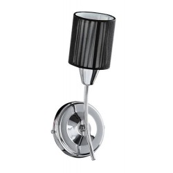 Rabalux 6004 - Veda nástenné svietidlo E14 1x MAX 9W textil chrómová/čierna