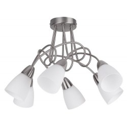 Rabalux 6080 - Polla stropné svietidlo E14 6x MAX 40W sklo saténová chrómová/biela