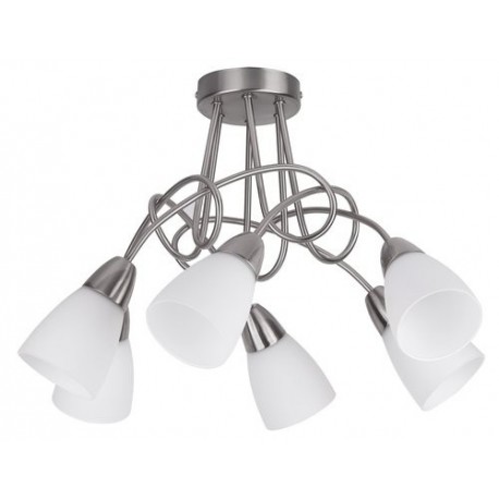 Rabalux 6080 - Polla stropné svietidlo E14 6x MAX 40W sklo saténová chrómová/biela