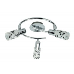 Rabalux 6177 - Blossom bodové svietidlo E14 3x MAX 40W sklo chrómová/biela vzorovaná