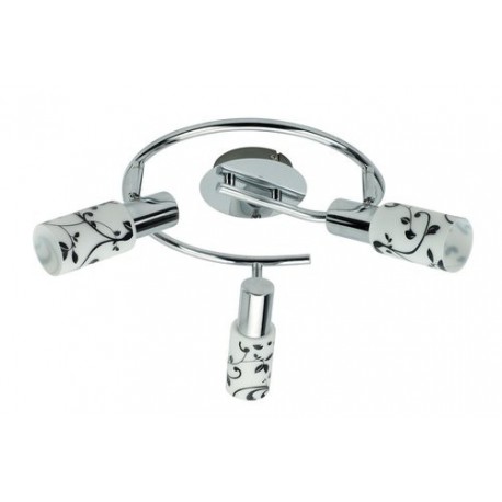 Rabalux 6177 - Blossom bodové svietidlo E14 3x MAX 40W sklo chrómová/biela vzorovaná