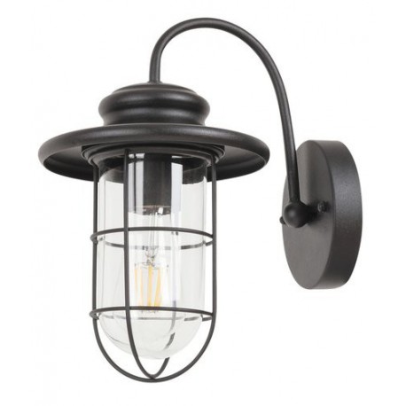 Rabalux 8069 - Pavia vonkajšie nástenné svietidlo E27 1x MAX 60W sklo matná čierna/priehľadná