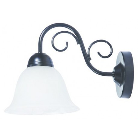 Rabalux 7811 - Athen nástenné svietidlo E14 1x MAX 40W sklo matná čierna/biele alabastrové sklo