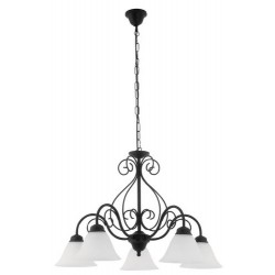 Rabalux 7815 - Athen luster E14 5x MAX 40W sklo matná čierna/biele alabastrové sklo