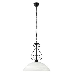 Rabalux 7816 - Athen luster E27 1x MAX 60W sklo matná čierna/biele alabastrové sklo