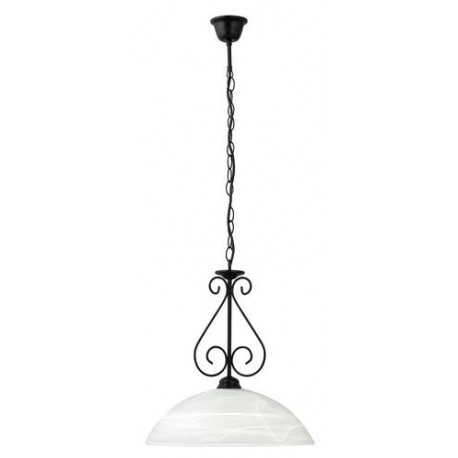 Rabalux 7816 - Athen luster E27 1x MAX 60W sklo matná čierna/biele alabastrové sklo