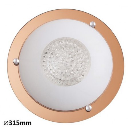 Rabalux 2466 - Patricia stropné svietidlo E27 2x MAX 40W sklo/ sklo krištál' priehľadná/ružové zlato