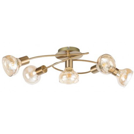 Rabalux 5552 - Holly stropné svietidlo E14 5x MAX 40W sklo antická zlatá/jantár