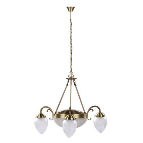 Rabalux 8633 - Annabella luster E14 3x MAX 40W + E27 2x MAX 60W sklo bronzová/biela