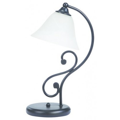 Rabalux 7772 - Dorothea nočná lampa E14 1x MAX 40W sklo matná čierna/biele alabastrové sklo