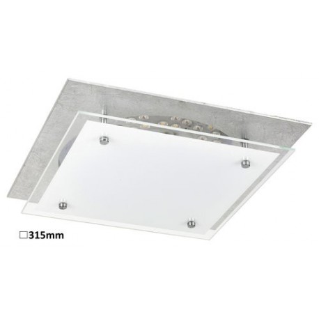 Rabalux 3030 - June stropné svietidlo LED 18W sklo strieborná fólia/biela