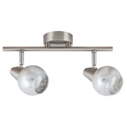 Rabalux 5926 - Noelle bodové svietidlo E14 2x MAX 25W sklo saténová chrómová/strieborná
