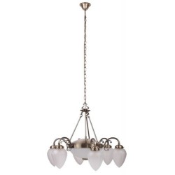 Rabalux 8536 - Maya luster E14 6x MAX 40W + E27 2x MAX 60W sklo bronzová/opálové sklo