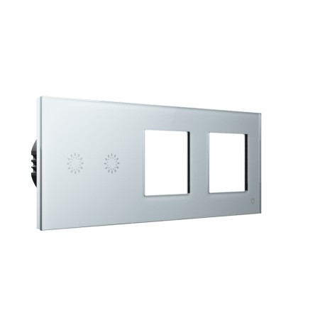 Glasense sklenené vypínače - Polarium White, 2 tlačidlový + XX, WiFi