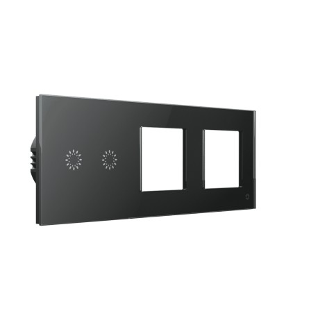Glasense sklenené vypínače - Graphenium Black, 2 tlačidlový + XX, WiFi