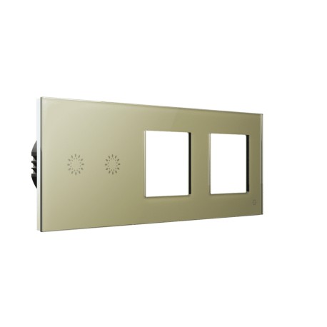 Glasense sklenené vypínače - Zandium Gold, 2 tlačidlový + XX, WiFi