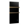 Sklenený vykurovací panel TowelBoy – 600W - Graphenium Black, Zlaté madlá
